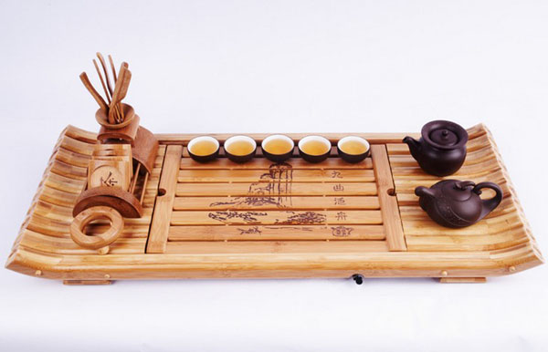 竹茶具，精美竹茶盤